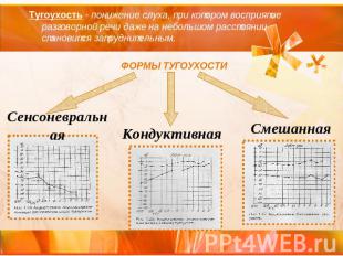 Тугоухость - понижение слуха, при котором восприятие разговорной речи даже на не