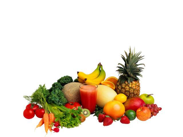 2. В рационе должны присутствовать сырые овощи и фрукты.