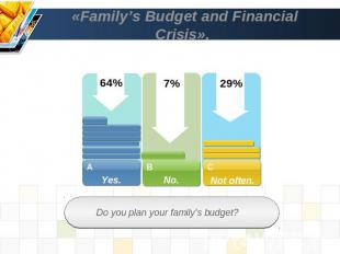 «Family’s Budget and Financial Crisis». Do you plan your family's budget?