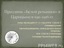 Праздник «Белой ромашки» в Царицыне в 1911-1916 гг