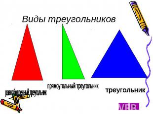 Виды треугольников равнобедренный треугольник прямоугольный треугольник треуголь