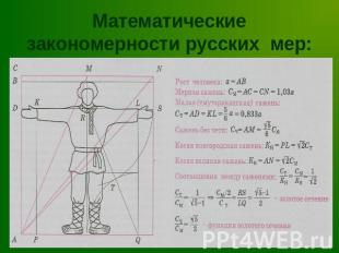 Математические закономерности русских мер: