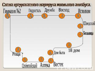 Схема предлагаемого маршрута школьного автобуса.