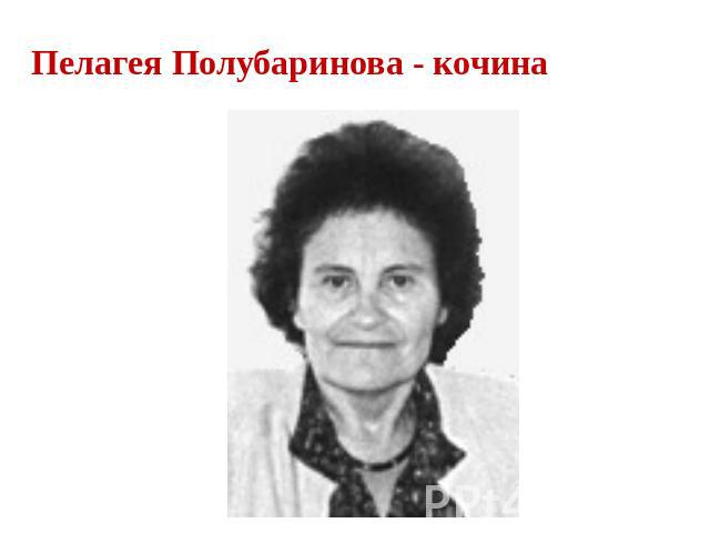 Пелагея Полубаринова - кочина