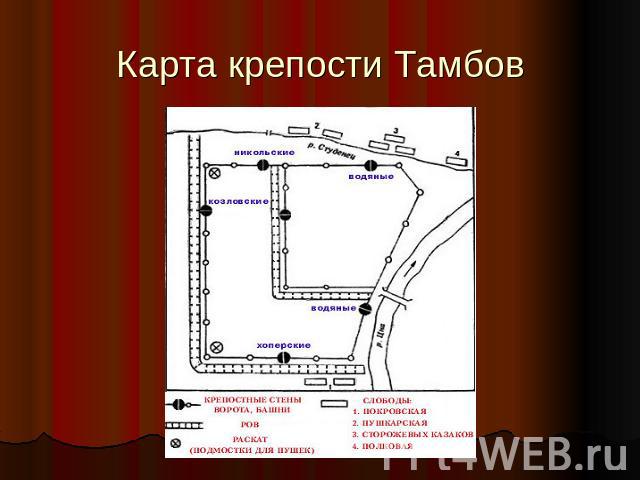 Карта крепости Тамбов