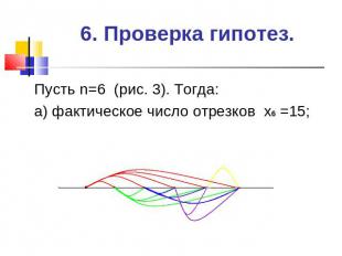 6. Проверка гипотез. Пусть n=6 (рис. 3). Тогда:а) фактическое число отрезков х6