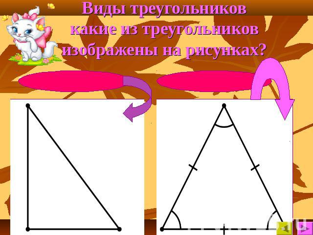 Виды треугольниковкакие из треугольников изображены на рисунках?