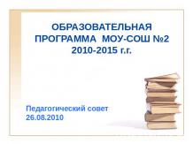 Образовательная программа МОУ-СОШ №2 2010-2015 г.г