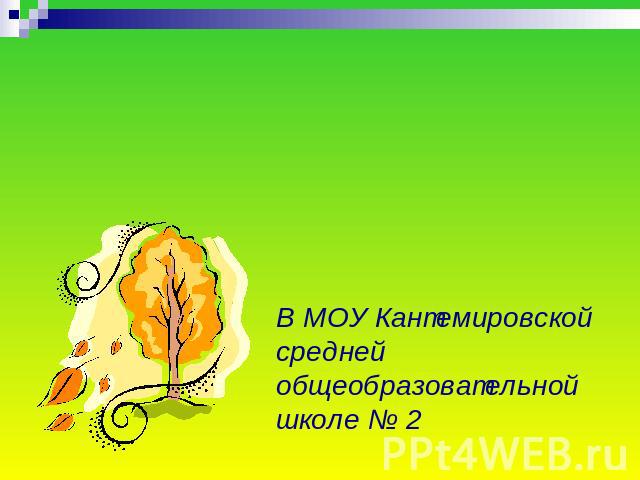 Осенний бал В МОУ Кантемировской средней общеобразовательной школе № 2