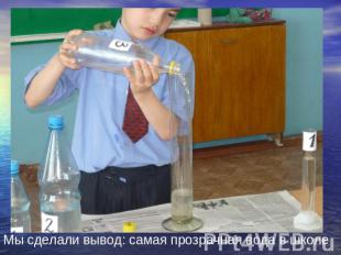 Мы сделали вывод: самая прозрачная вода в школе