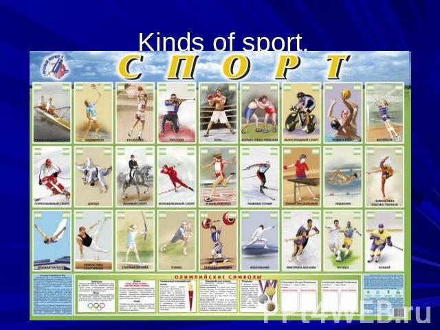 Kinds of sport.