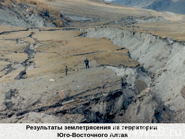 Результаты землетрясения на территории Юго-Восточного Алтая