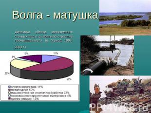 Волга - матушка Динамика сброса загрязненных сточных вод в р. Волгу по отраслям