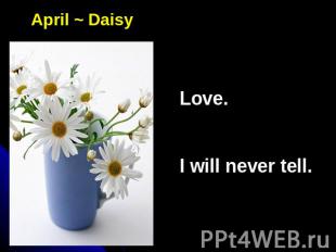 April ~ DaisyLove.I will never tell.