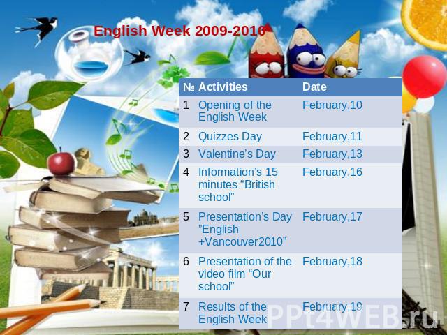 English Week 2009-2010
