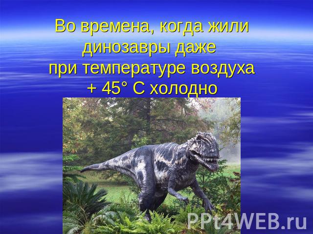 Во времена, когда жилидинозавры даже при температуре воздуха+ 45° С холодно
