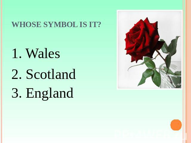 Whose symbol is it? 1. Wales2. Scotland3. England