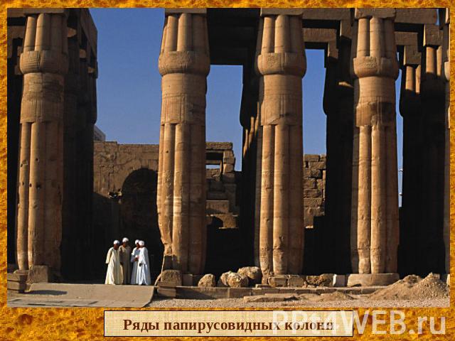 Ряды папирусовидных колонн