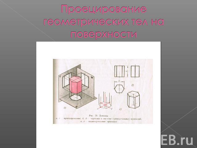 Проецирование геометрических тел на поверхности