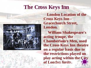 The Cross Keys Inn London Location of the Cross Keys Inn - Gracechurch Street, L