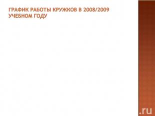 График работы кружков в 2008/2009 учебном году