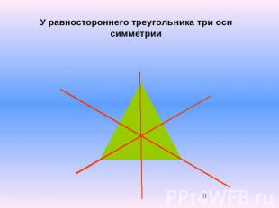 У равностороннего треугольника три оси симметрии