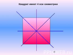 Квадрат имеет 4 оси симметрии
