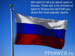 We want to tell you about sport in Russia. There are a lot of kinds of sport in