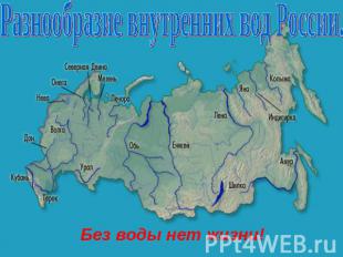Разнообразие внутренних вод России. Без воды нет жизни!