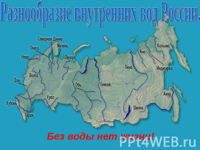 Разнообразие внутренних вод России. Без воды нет жизни!