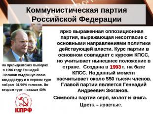 Коммунистическая партия Российской Федерации На президентских выборах в 1996 год
