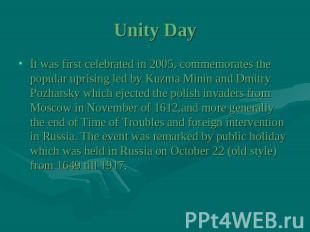 Unity Day It was first celebrated in 2005, commemorates the popular uprising led
