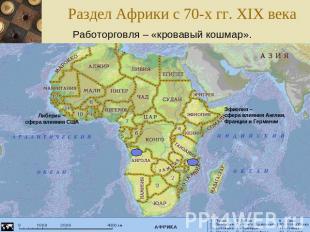 Раздел Африки с 70-х гг. XIX века Работорговля – «кровавый кошмар».
