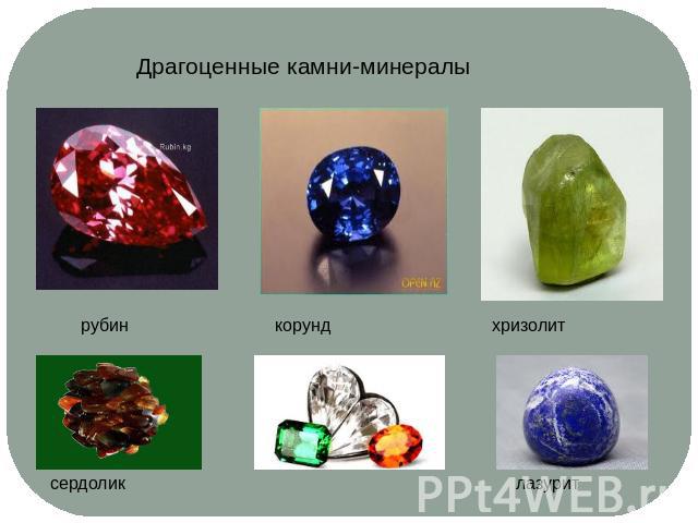 Драгоценные камни-минералырубин корунд хризолит сердолик лазурит