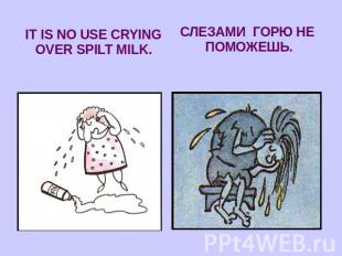 IT IS NO USE CRYING OVER SPILT MILK.