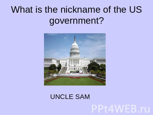 What is the nickname of the US government?