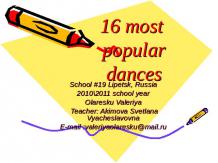 16 most popular dances