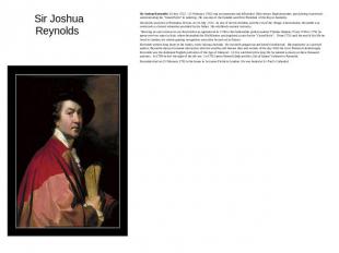 Sir Joshua Reynolds Sir Joshua Reynolds (16 July 1723 – 23 February 1792) was an
