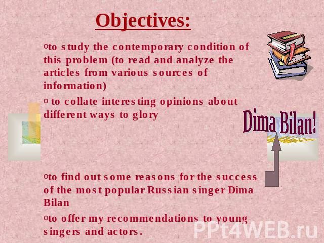 Objectives: to study the contemporary condition of this problem (to read and analyze the articles from various sources of information) to collate interesting opinions about different ways to gloryto find out some reasons for the success of the most …