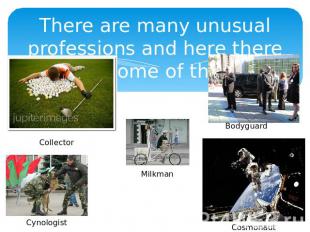 There are many unusual professions and here there are some of them Collector Cyn