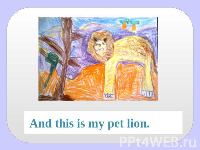 And this is my pet lion.