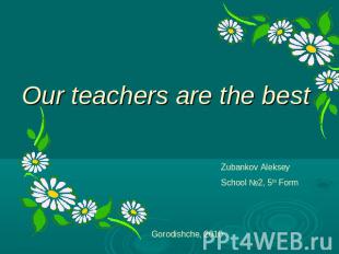 Our teachers are the best Zubankov AlekseySchool №2, 5th Form Gorodishche, 2010