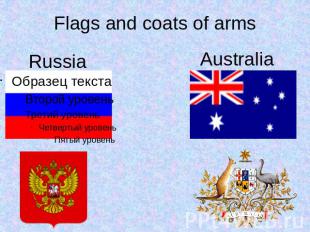 Flags and coats of arms Russia Australia