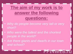 The aim of my work is to answer the following questions: Why do people become ve