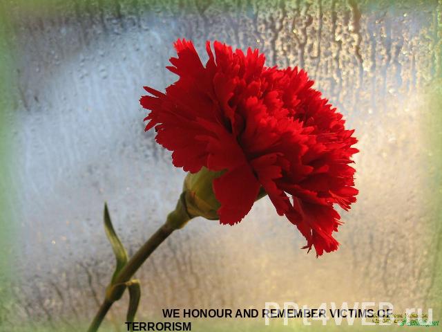 WE HONOUR AND REMEMBER VICTIMS OF TERRORISM