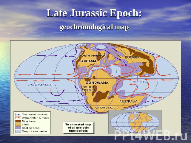 Late Jurassic Epoch: geochronological map