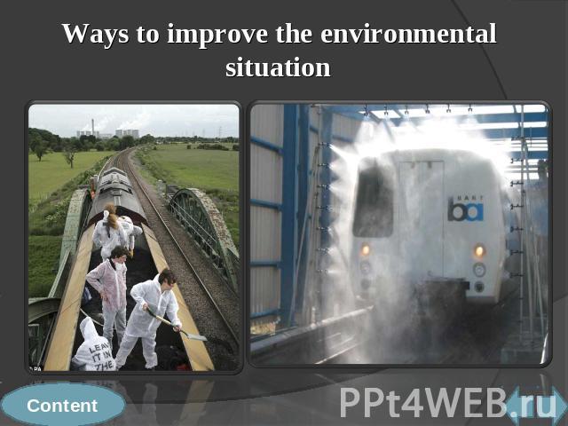 Ways to improve the environmental situation
