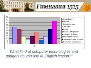 What kind of computer technologies and gadgets do you use at English lesson?”