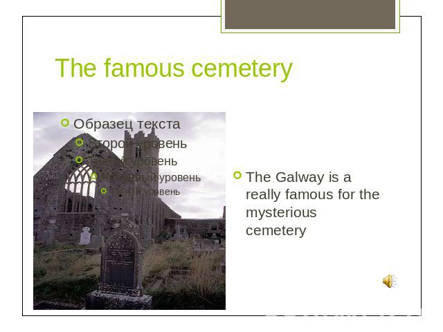 The famous cemeteryThe Galway is a really famous for the mysterious cemetery