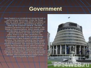 New Zealand is a constitutional monarchy`with a parliamentary democracy. Under t